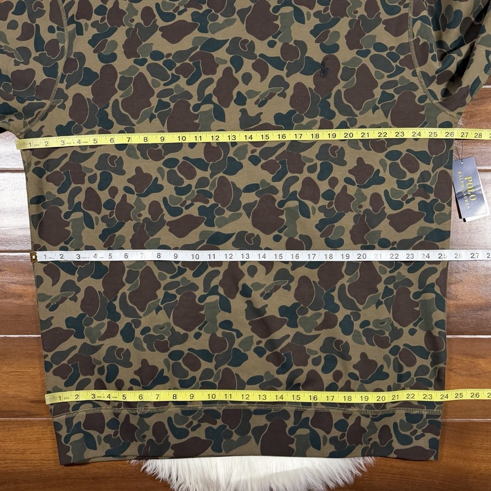 Polo Ralph Lauren Men's Size XLT Green Camo Double Knit Sweatshirt Long Sleeve - Picture 5 of 10